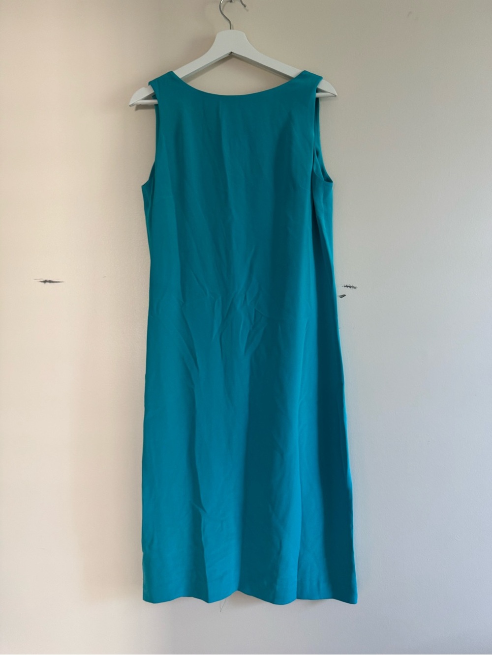 Coldwater Creek Teal Sleeveless Midi 100% Silk Dress